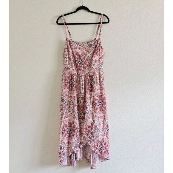 Torrid Tea Length Challis Square Neck Sleeveless Dress Red Americana Size 1X - Picture 11 of 11